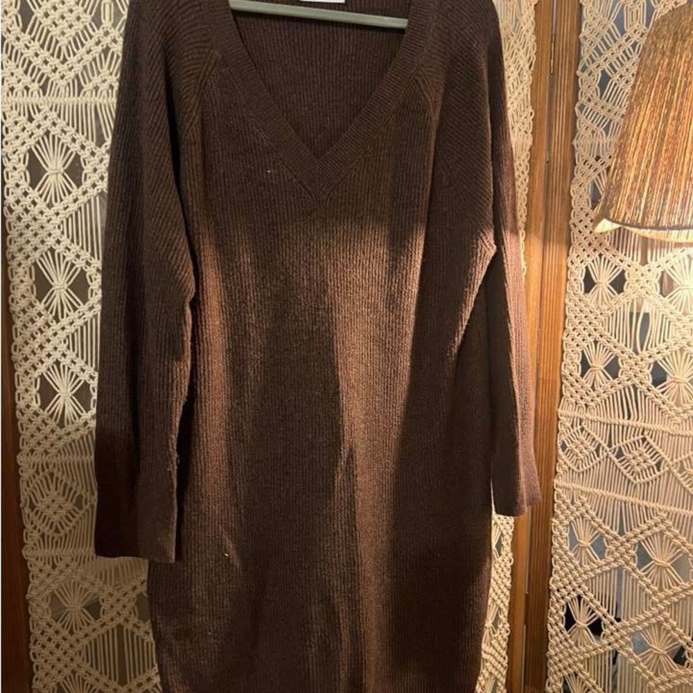 Old Navy Brown Knit Sweater Dress